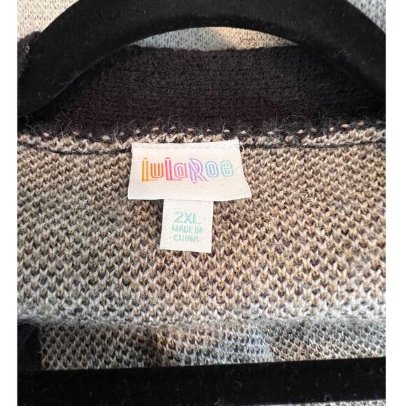 LuLaRoe Size 2XL Peyton Open Front Leopard Heavy Cardigan Sweater - Picture 5 of 6
